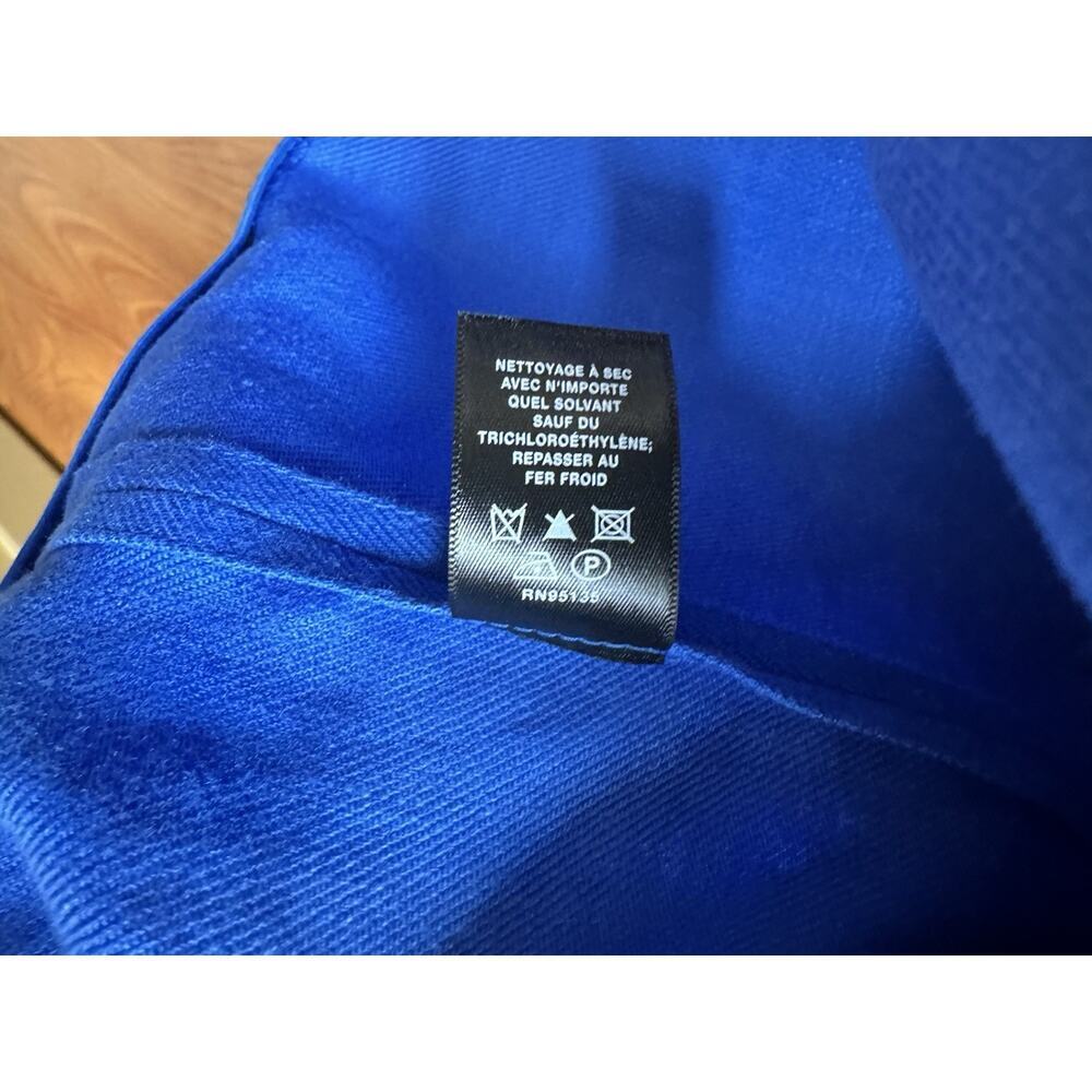 LAFAYETTE 148 Women's Sz 16 Royal Blue Linen Blazer Jacket Coastal Quiet Luxury - Picture 5 of 8